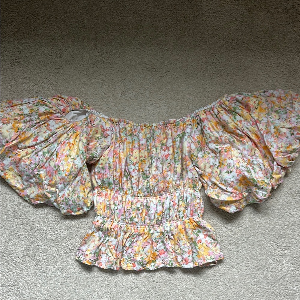 Altar’d State Floral Off-Shoulder Women's Top